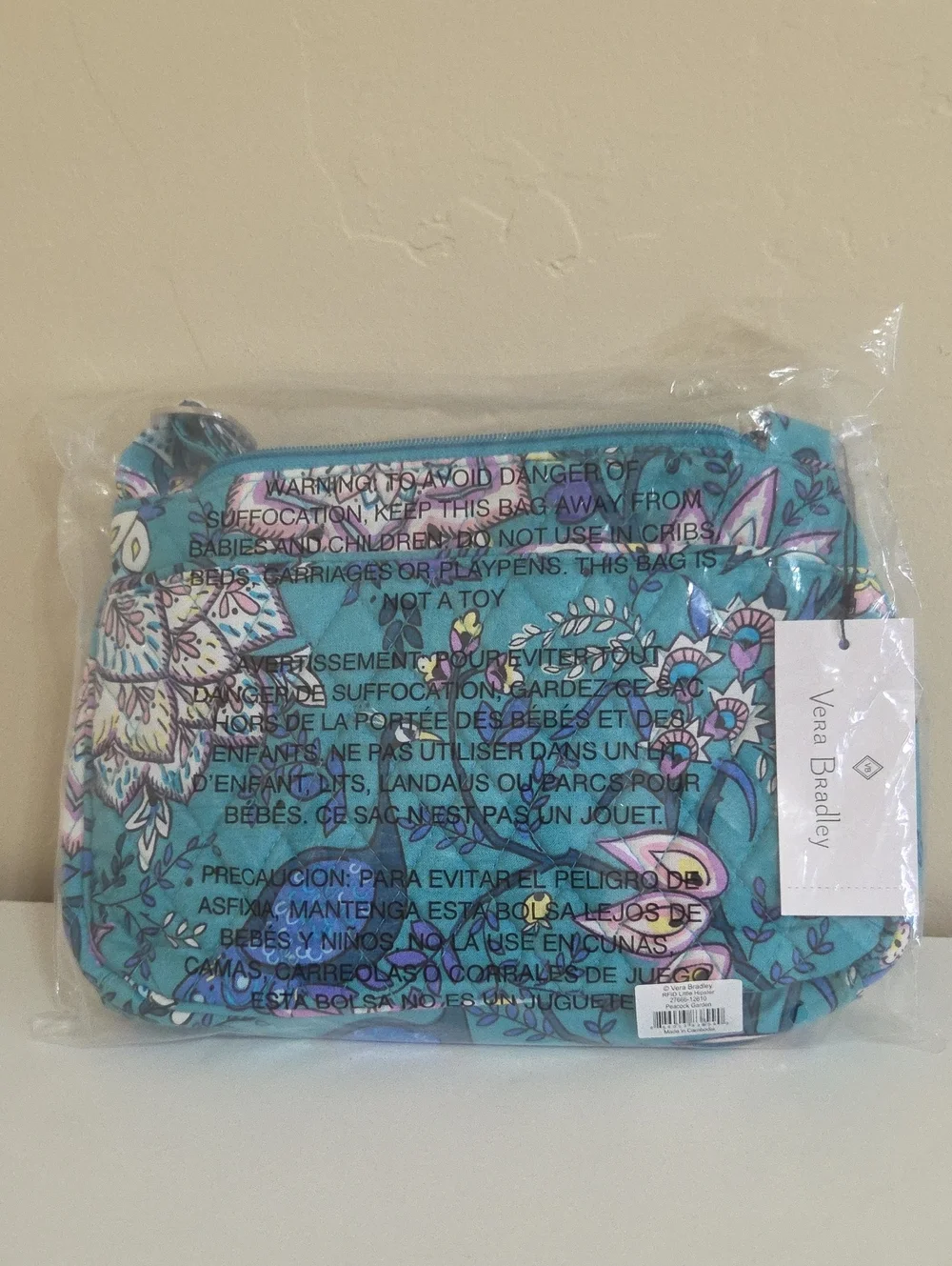 Vera Bradley Teal Floral Quilted Crossbody Bag